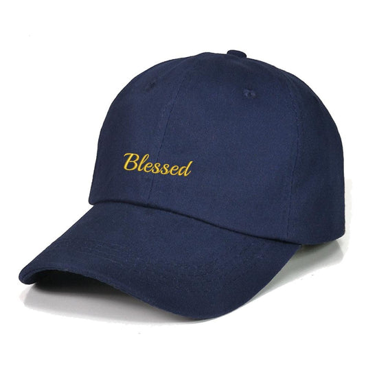 Blessed Text Embroidery Baseball Cap Unisex Cotton Adjustable Stylish and Comfortable Hat Man Woman