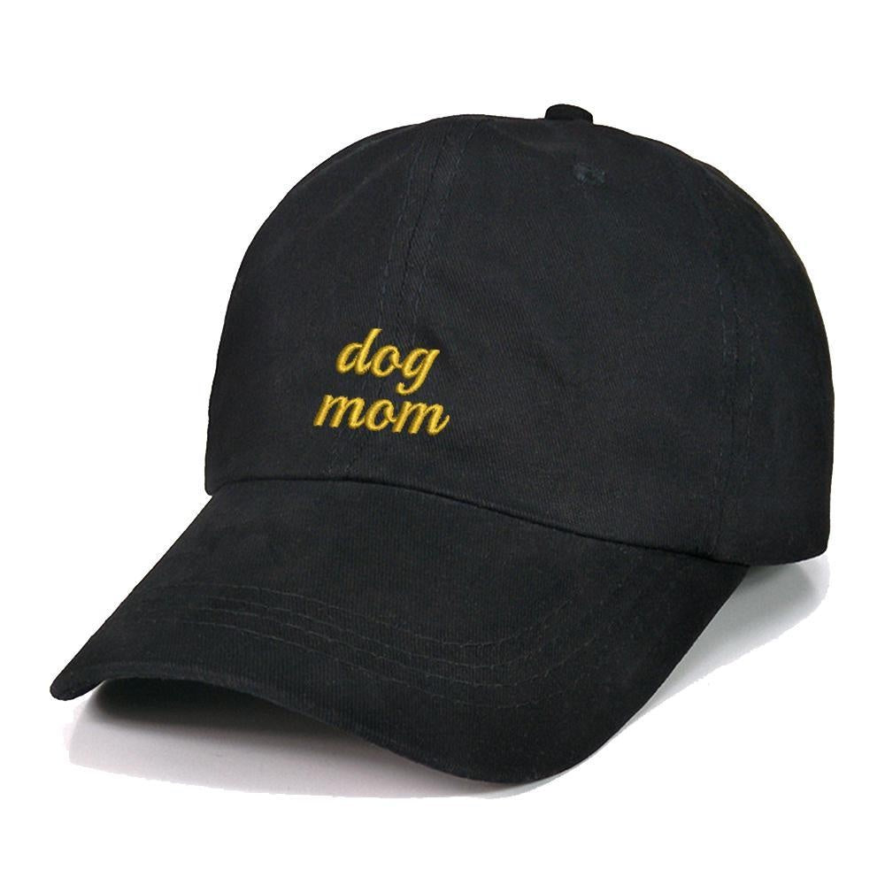 Dog Mom Text Embroidery Baseball Cap Unisex Cotton Adjustable Stylish and Comfortable Hat Man Woman