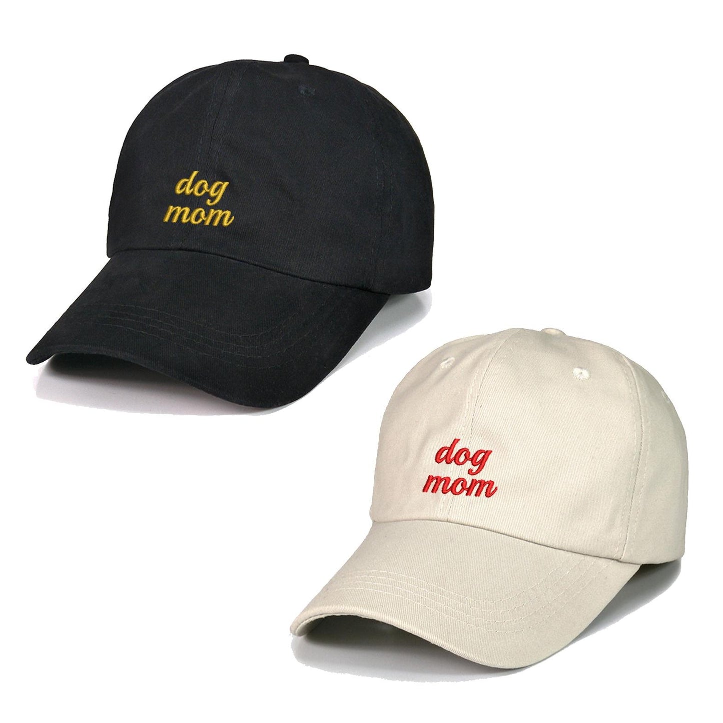Dog Mom Text Embroidery Baseball Cap Unisex Cotton Adjustable Stylish and Comfortable Hat Man Woman