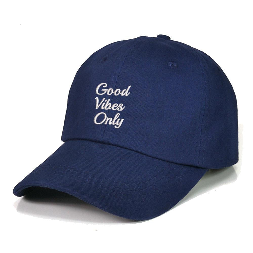 Good Vibes Only Text Embroidery Baseball Cap Unisex Cotton Adjustable Stylish and Comfortable Hat Man Woman
