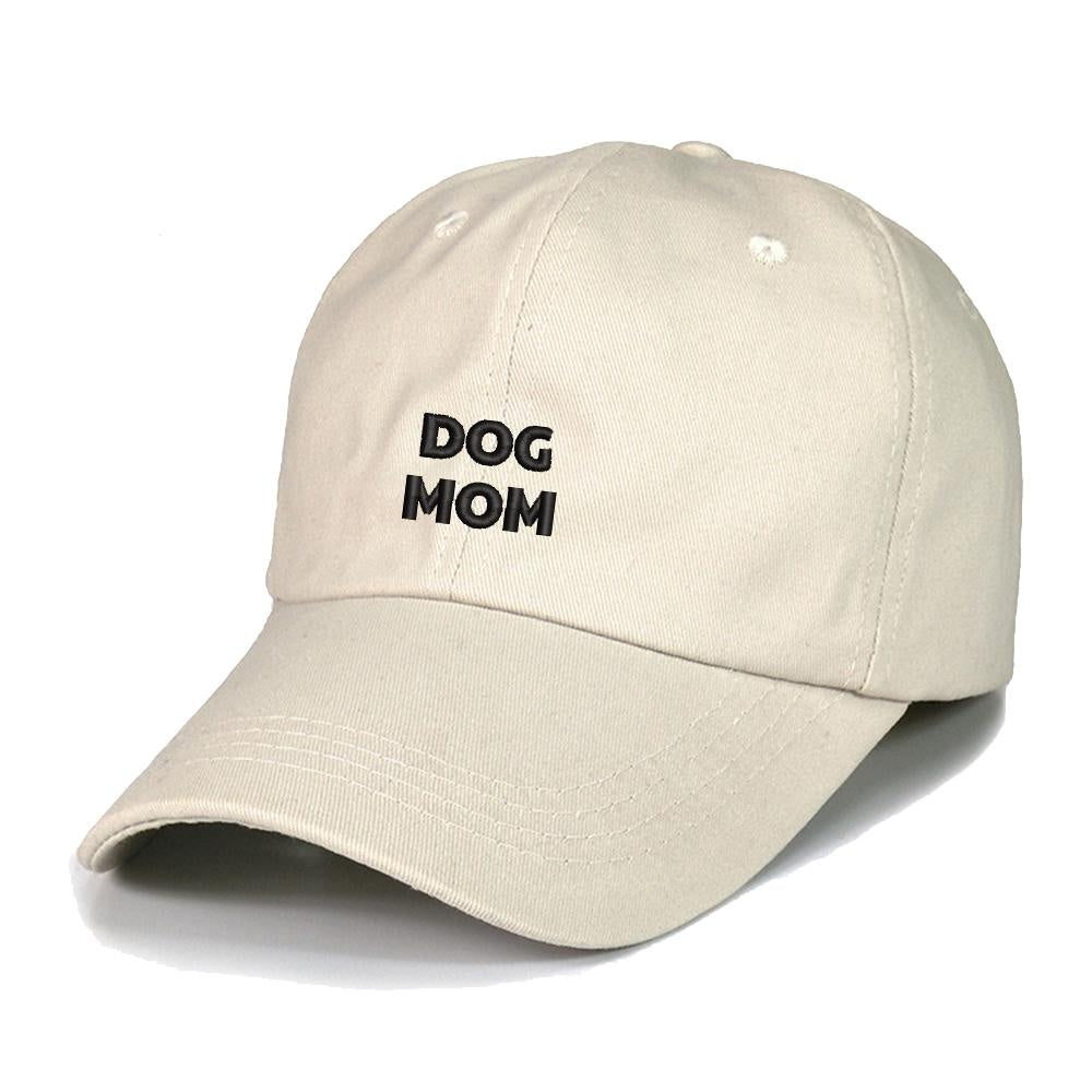 Dog Mom Text Embroidery Baseball Cap Unisex Cotton Adjustable Stylish and Comfortable Hat Man Woman