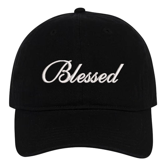 Blessed Text Embroidery Baseball Cap Unisex Cotton Adjustable Stylish and Comfortable Hat Man Woman