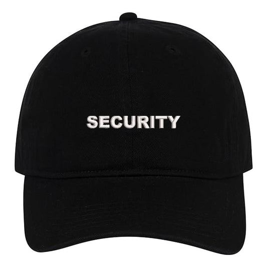 Security Text Embroidery Baseball Cap Unisex Cotton Adjustable Stylish and Comfortable Hat Man Woman