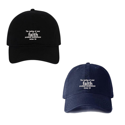 Faith James 1:3 Embroidery Baseball Cap Unisex Cotton Adjustable Stylish and Comfortable Hat Man Woman Jesus God Christian