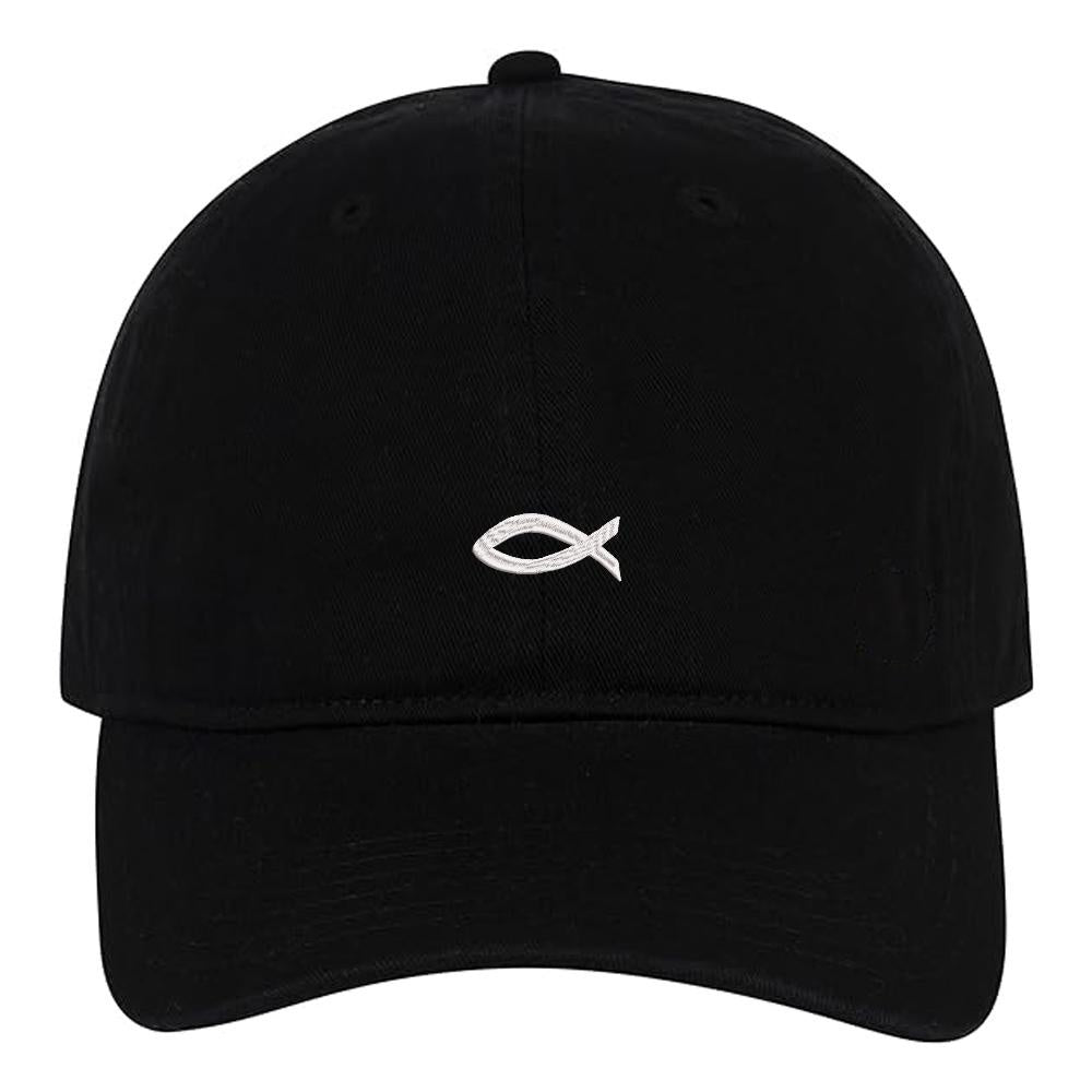 New Jesus Fish Embroidery Baseball Cap Unisex Cotton Adjustable Stylish and Comfortable Hat Man Woman God Christian