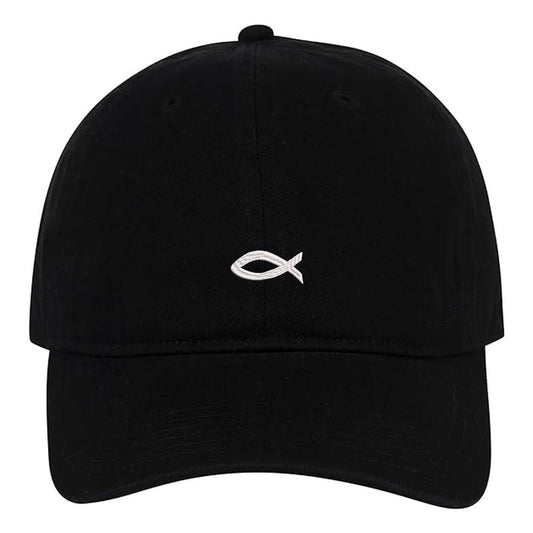New Jesus Fish Embroidery Baseball Cap Unisex Cotton Adjustable Stylish and Comfortable Hat Man Woman God Christian