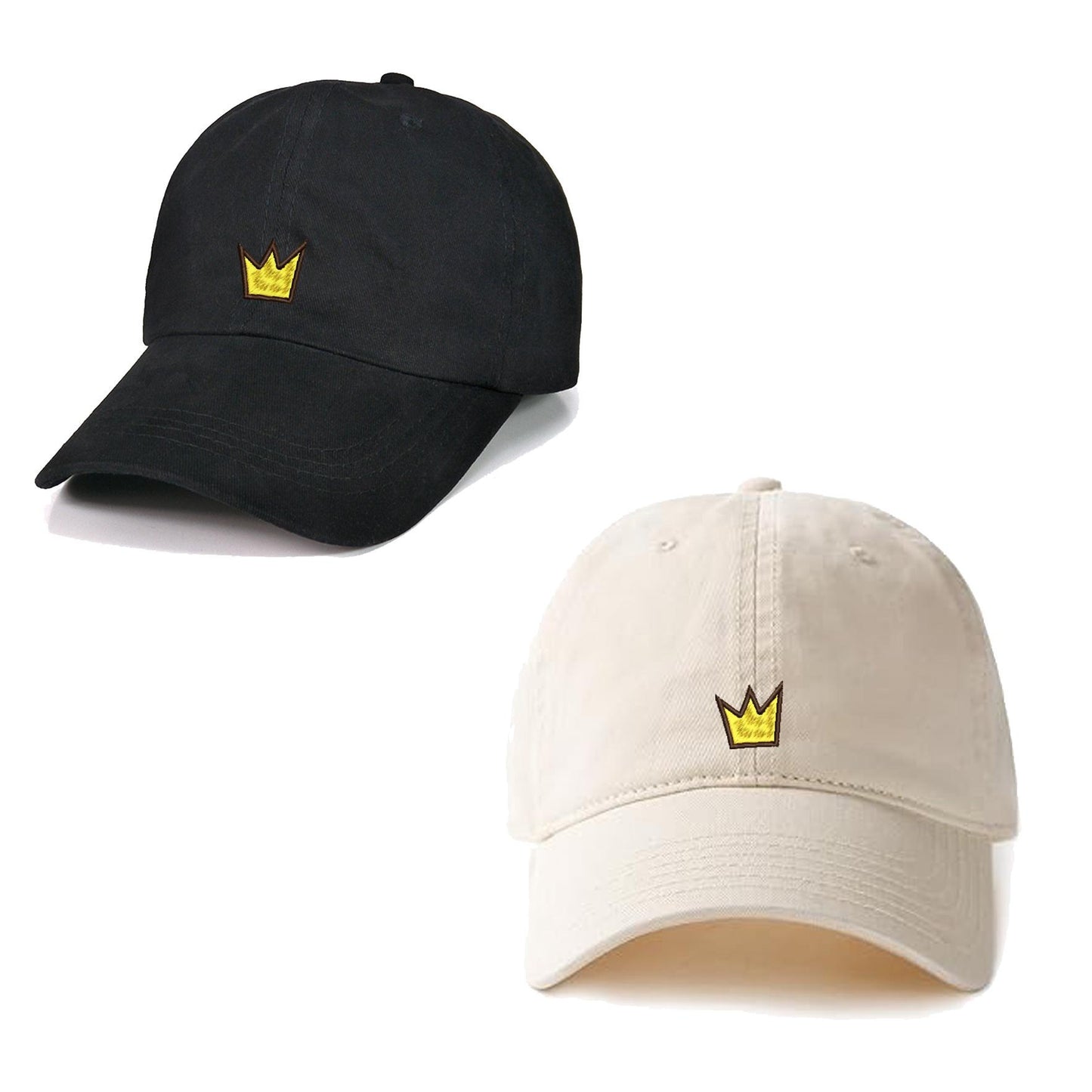 Yellow Crown Graphic Embroidery Baseball Cap Unisex Cotton Adjustable Stylish and Comfortable Hat Man Woman Queen King Princess