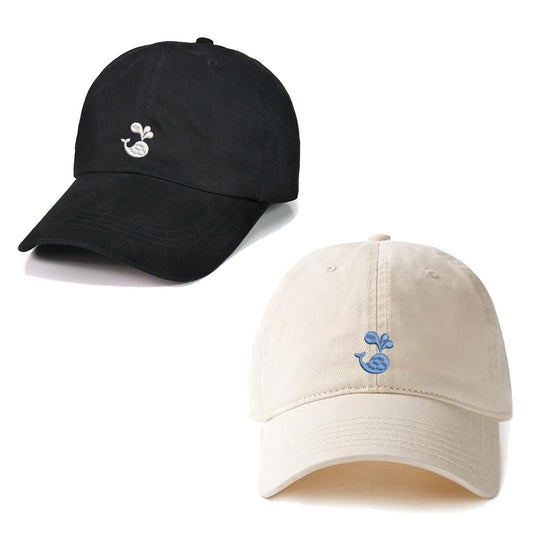 Cute Whale Graphic Embroidery Baseball Cap Unisex Cotton Adjustable Stylish and Comfortable Hat Man Woman