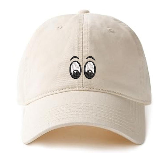 Cute Eyes Graphic Embroidery Baseball Cap Unisex Cotton Adjustable Stylish and Comfortable Hat Man Woman