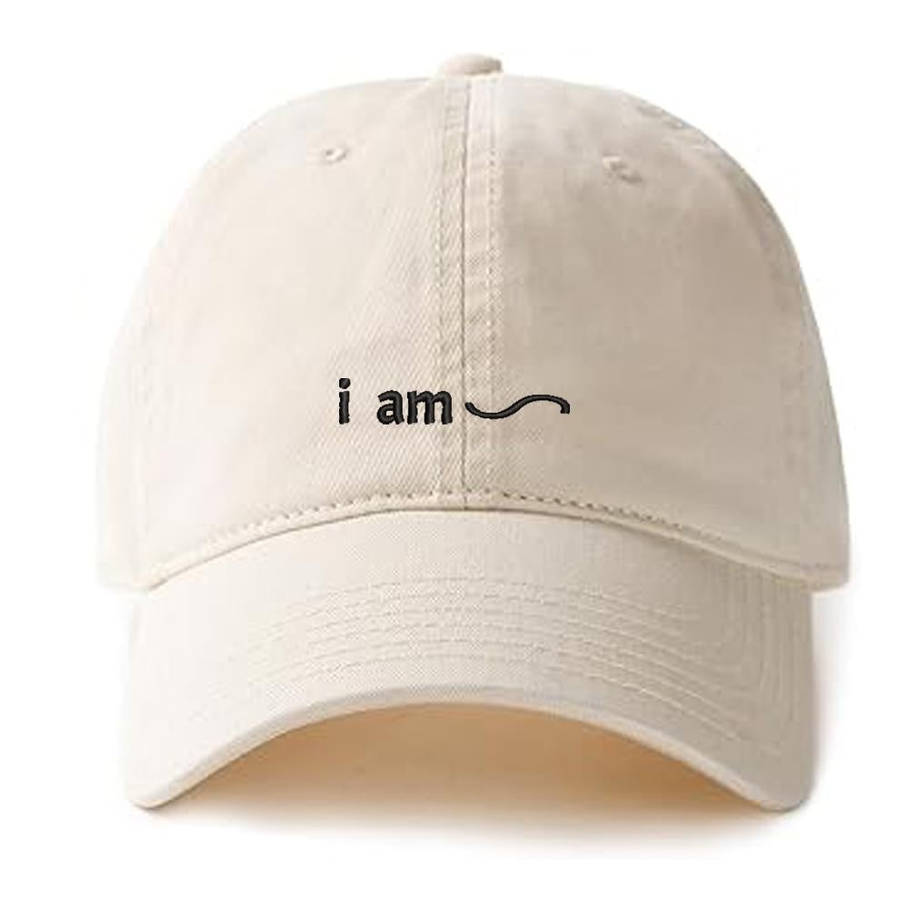 I am Text Embroidery Baseball Cap Unisex Cotton Adjustable Stylish and Comfortable Hat Man Woman God Christian