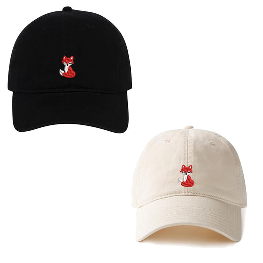 Cute Fox Graphic Embroidery Baseball Cap Animal Graphic Embroidery Hat Unisex Cotton Adjustable Stylish and Comfortable Hat Man Woman God Christian