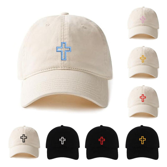 Jesus Cross Graphic Embroidery Baseball Cap Jesus God Christian Embroidery Hat Unisex Cotton Adjustable Stylish and Comfortable Hat Man Woman God Christian