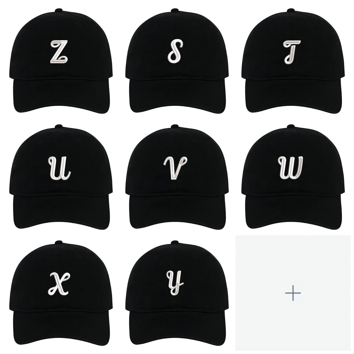 Letter A-Z Baseball Caps Embroidery Cotton Unisex Adjustable Soft and Comfortable Hats