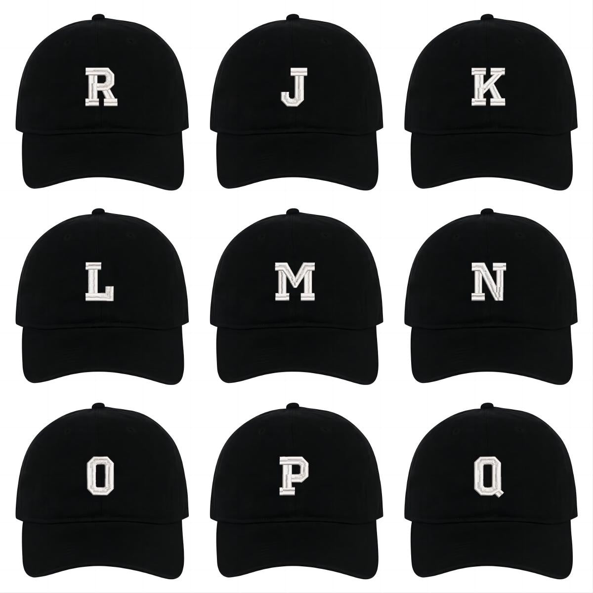 High Quality Letter A-Z Baseball Caps Embroidery Cotton Unisex Adjustable Soft and Comfortable Hats