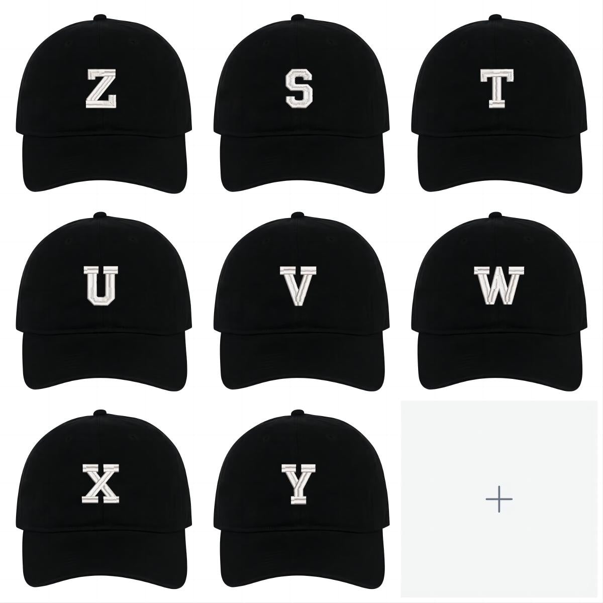 High Quality Letter A-Z Baseball Caps Embroidery Cotton Unisex Adjustable Soft and Comfortable Hats