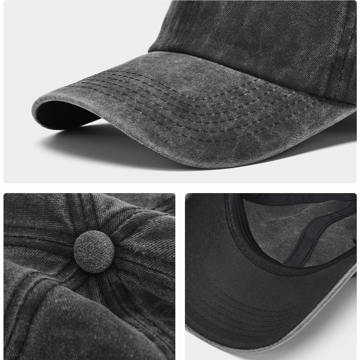 Washed Cotton Distressed Baseball Caps Embroidery Cotton Unisex Adjustable Soft and Comfortable Hats