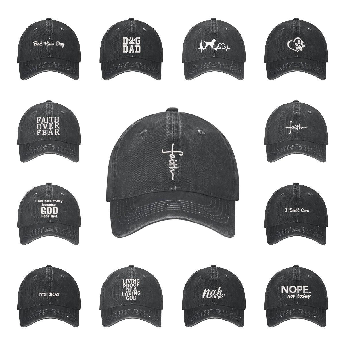 Washed Cotton Distressed Baseball Caps Embroidery Cotton Unisex Adjustable Soft and Comfortable Hats