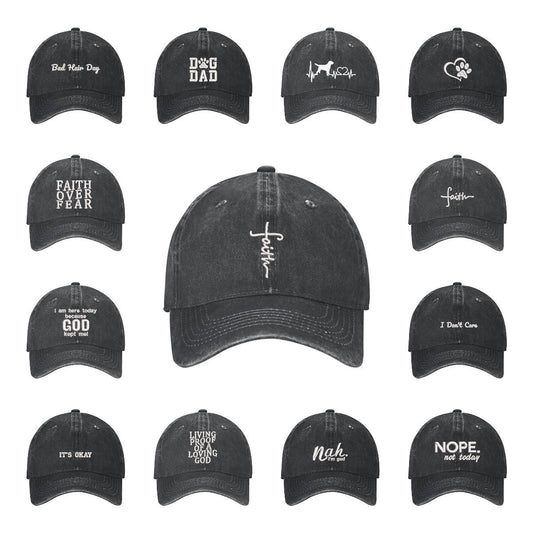 Washed Cotton Distressed Baseball Caps Embroidery Cotton Unisex Adjustable Soft and Comfortable Hats