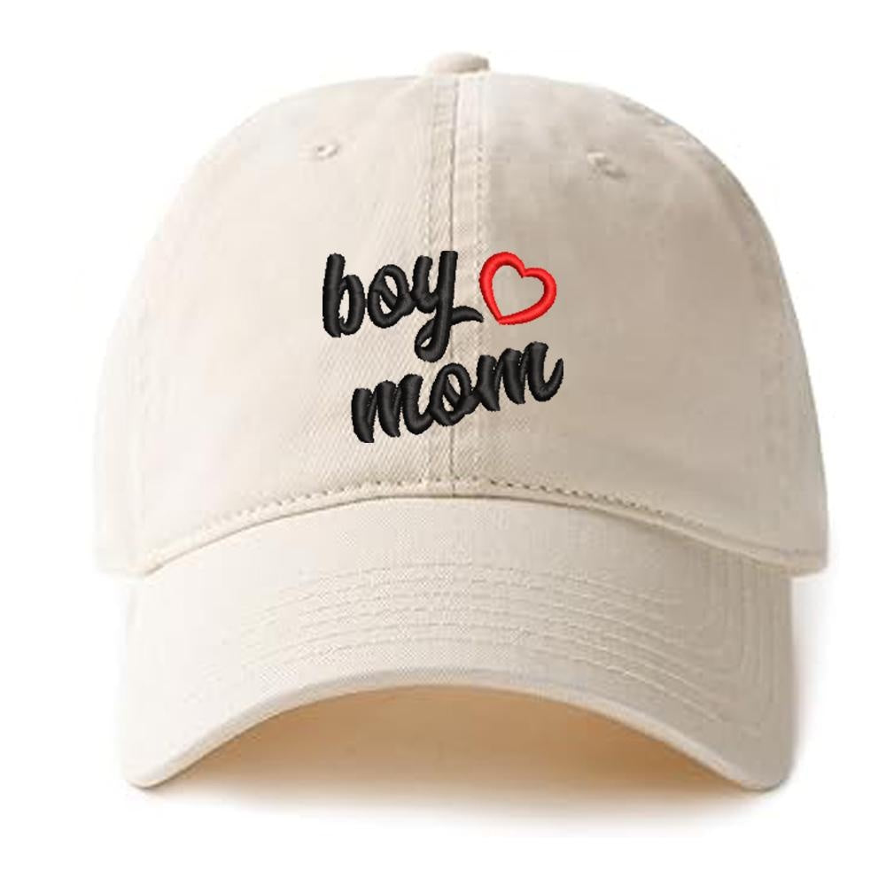 Boy Mom Baseball Caps Embroidery Cotton Unisex Adjustable Soft and Comfortable Hats