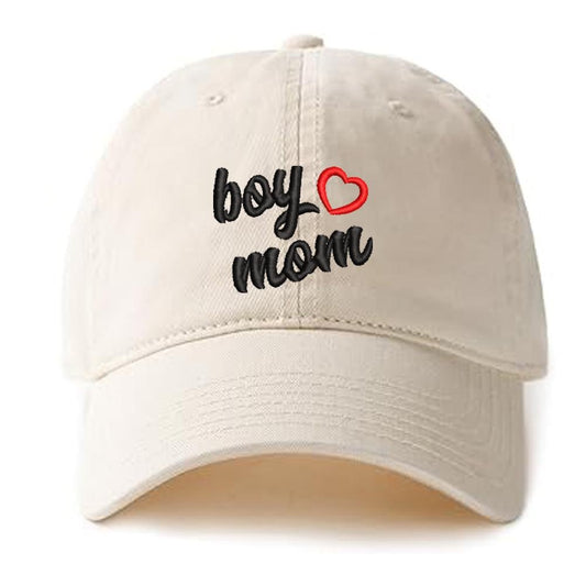 Boy Mom Baseball Caps Embroidery Cotton Unisex Adjustable Soft and Comfortable Hats
