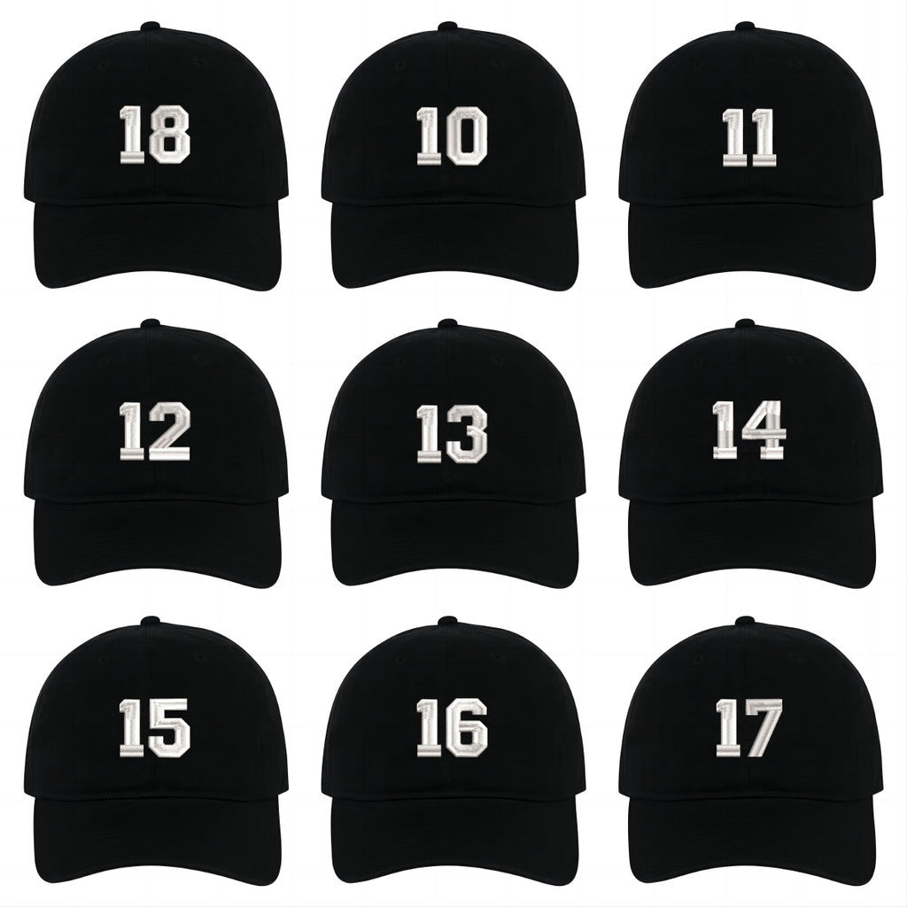 0-99 Numbers Soft and Comfortable Baseball Caps Embroidery Cotton Unisex Adjustable Hats