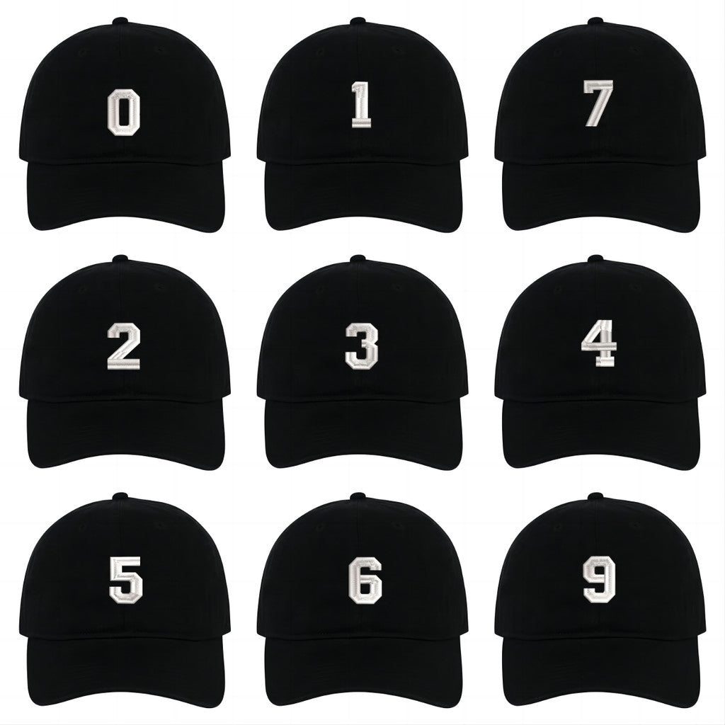 0-99 Numbers Soft and Comfortable Baseball Caps Embroidery Cotton Unisex Adjustable Hats