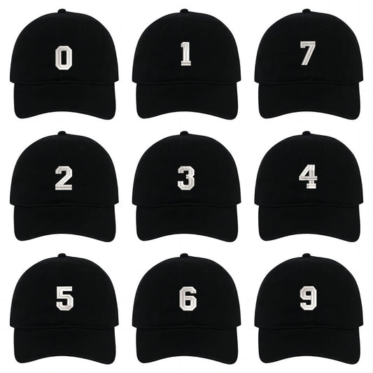 0-99 Numbers Soft and Comfortable Baseball Caps Embroidery Cotton Unisex Adjustable Hats