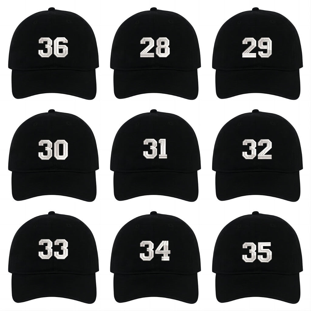 0-99 Numbers Soft and Comfortable Baseball Caps Embroidery Cotton Unisex Adjustable Hats