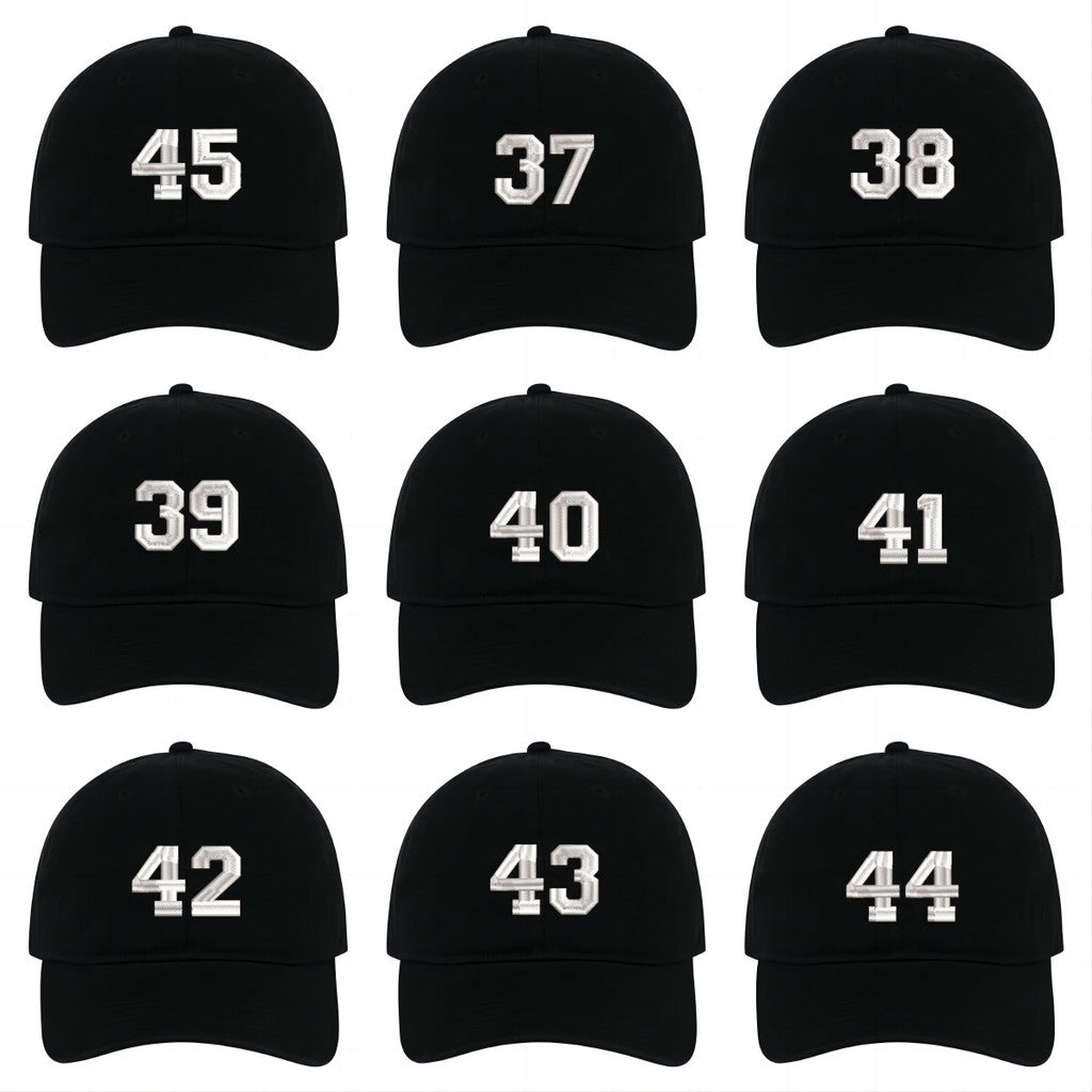 0-99 Numbers Soft and Comfortable Baseball Caps Embroidery Cotton Unisex Adjustable Hats