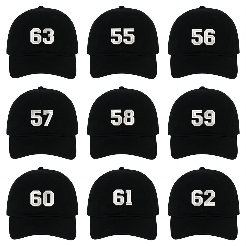 0-99 Numbers Soft and Comfortable Baseball Caps Embroidery Cotton Unisex Adjustable Hats